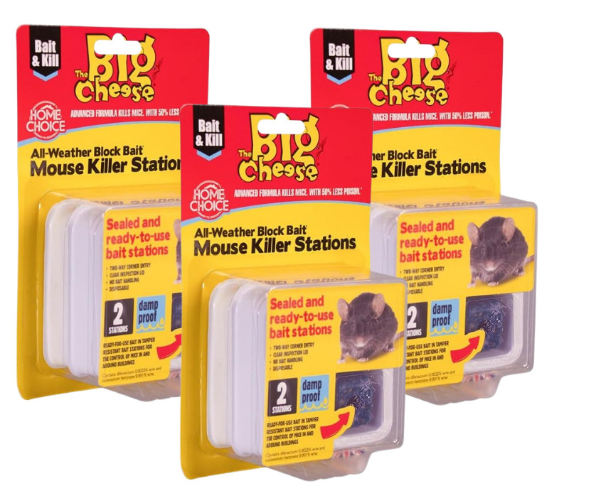 The Big Cheese Ready-Baited Mouse Killer Station - Twinpack, White