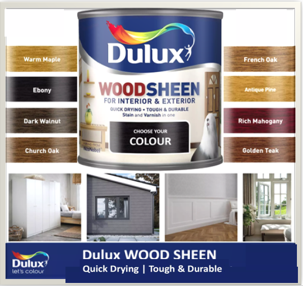 Dulux Woodsheen Stain & Varnish 750ml CHURCH OAK