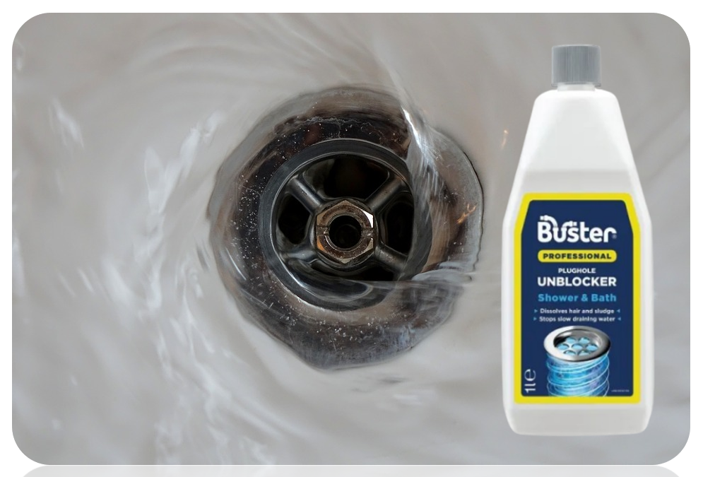 Buster Shower And Bath Plughole Unblocker, Dissolves Hair And Sludge, 1 Litre