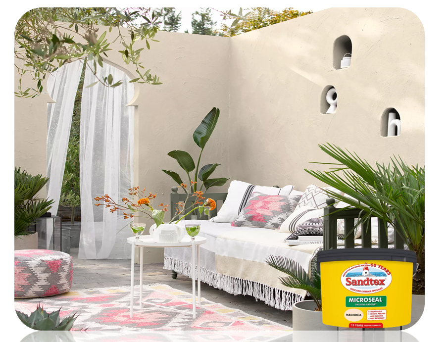 Sandtex Masonry Ultra Smooth | Exterior Paint | Magnolia | 1 x 10 litre