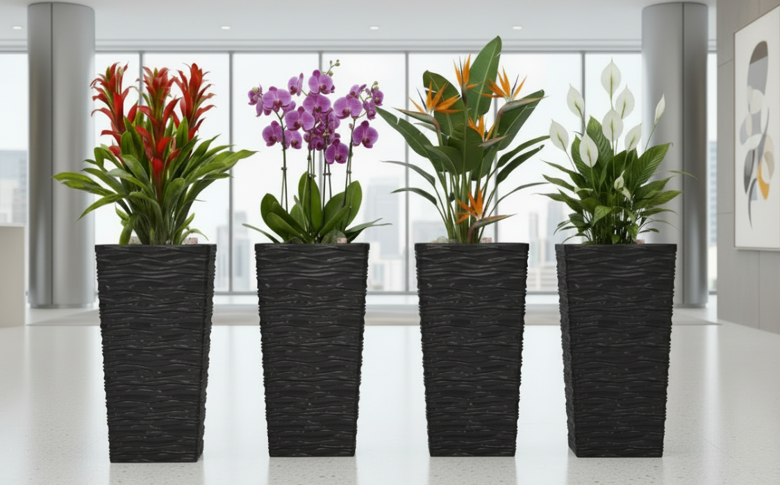 Fixtures Glaze Wave LARGE 55cm Planter {Grey}