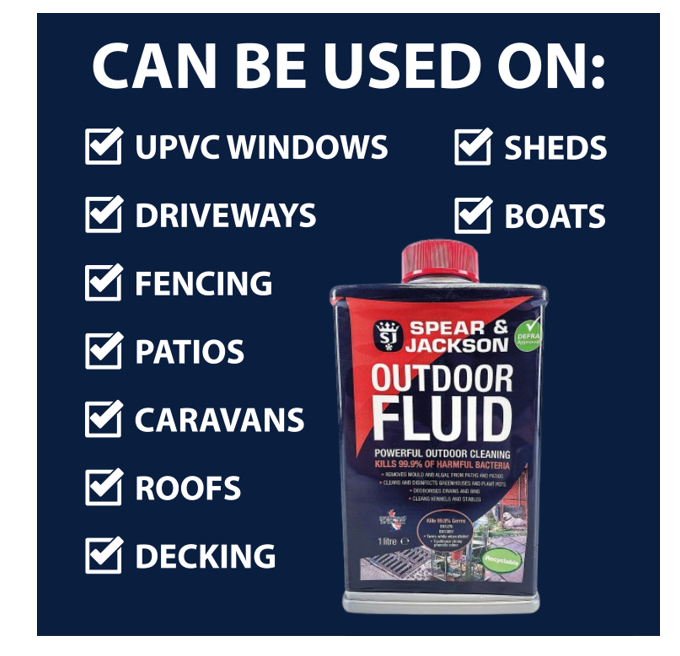 Spear & Jackson Outdoor Fluid 1L Outdoor Cleaner and Disinfectant