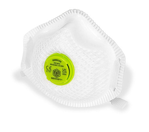 Beeswift Vented P2 Premium Mesh Cup Mask White Box 10's