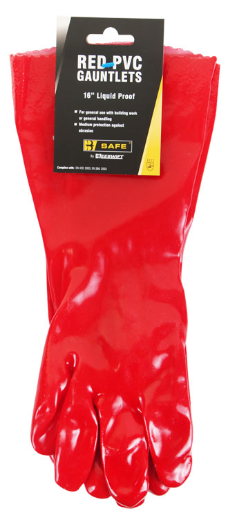 Pvc Gauntlet 16" Red 16"
