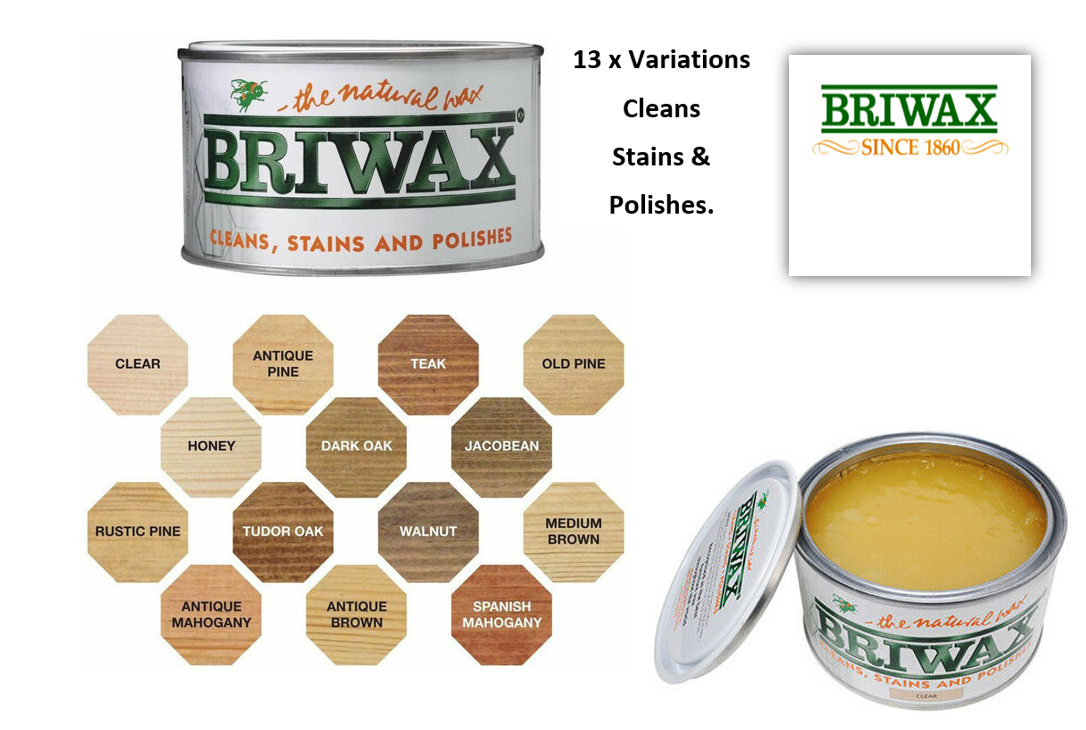 Briwax Original Wax Furniture Polish Cleaner Restorer 400g {Tudor Oak}