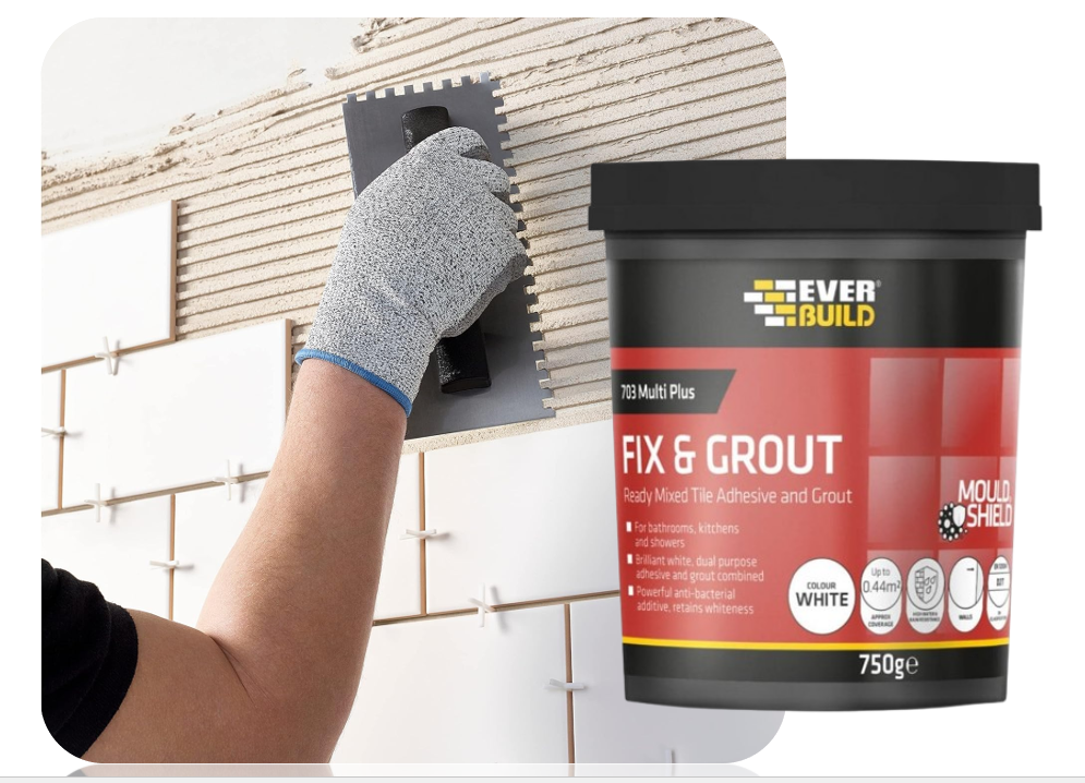 Everbuild 703 Fix & Grout Tile Adhessive 750g