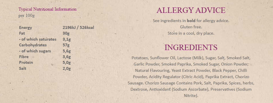 Pipers Gluten-Free Trealy Farm Chorizo Crisps Multi-Pack | 24 x 40g