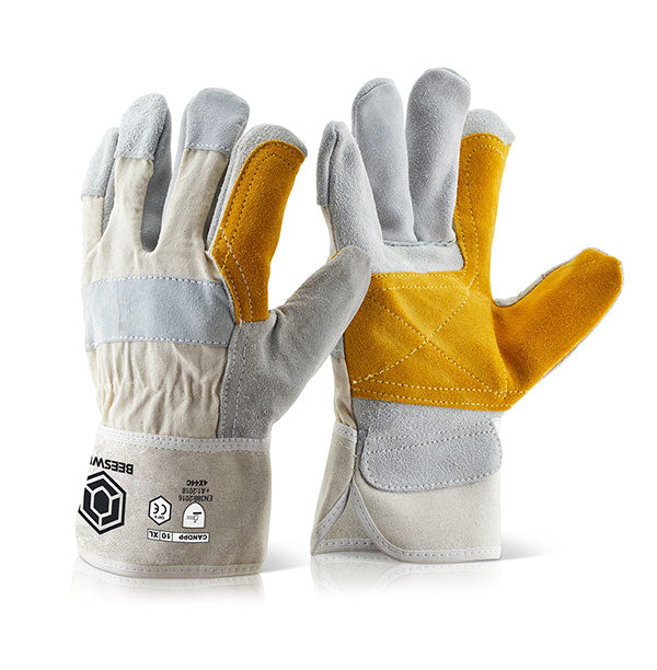Beeswift Canadian Double Palm High Quality Rigger Gloves White Box 10's
