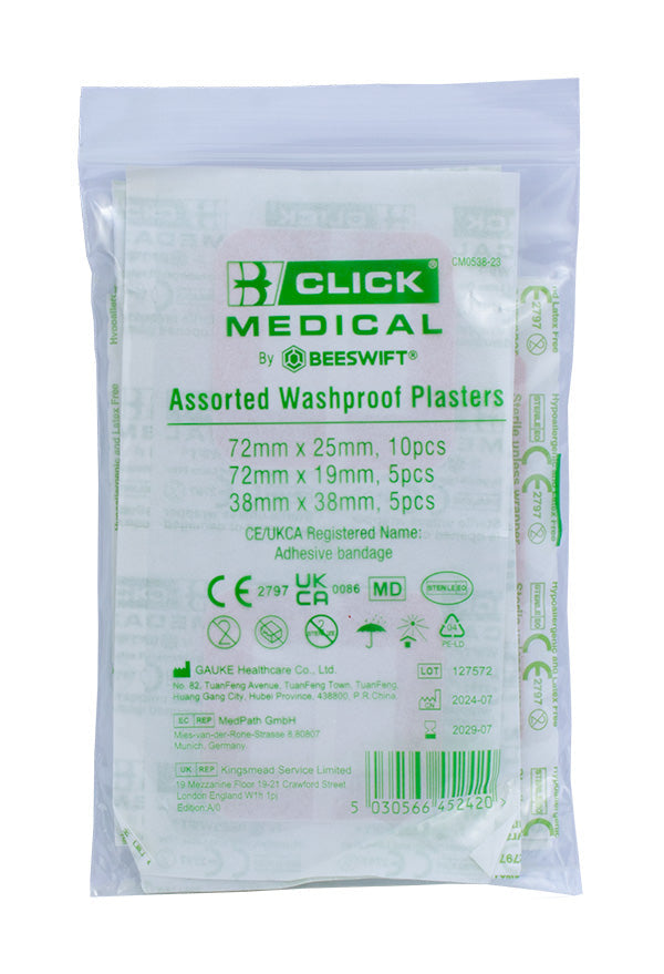 Click Medical Waterproof Assorted Plasters Box of 20