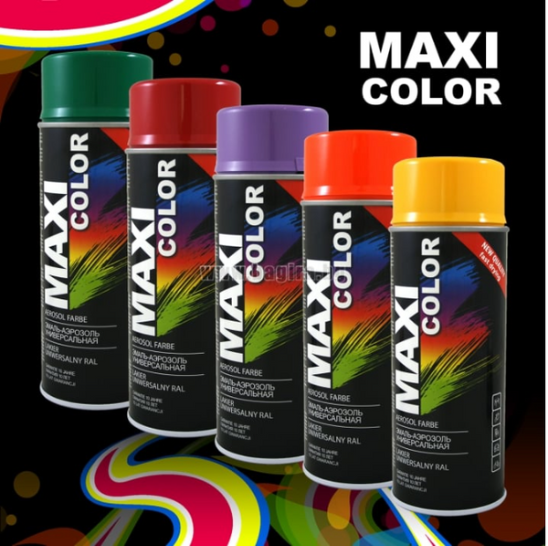 Maxicolor Quick Drying Spray Paint Gloss Flame Red 400ml