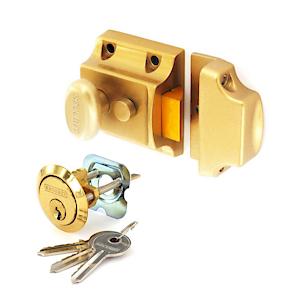 Champagne Finish Nightlatch Brass Cylinder