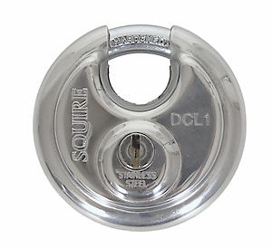 Henry Squire Hardened Boron Disc Style Stainless Steel 5 Pin Padlock, 70 Mm (Diameter)