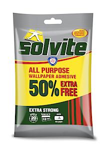 Solvite All Purpose Wallpaper Adhesive 5 Roll +50%free (Hangs Up To 7.5 Rolls) 3 Pack Bundle