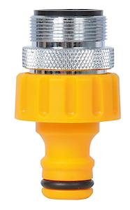 Hozelock Kitchen Tap Connector With A 24Mm Male Head - Yellow