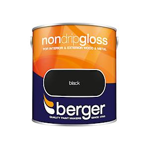 Berger Non Drip Gloss Black Paint- 2.5L Litres