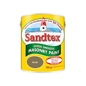 Sandtex Microseal | Smooth Masonry Paint | Olive | 5 Litre