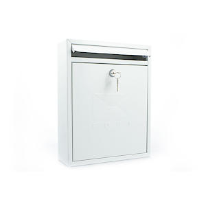 Burg-Wachter Mb05 White Compact Wall Mounted Galvanised Steel Postbox - 26X33X9Cm