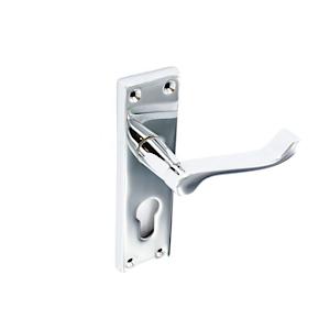 Chrm Scroll Euro Lock Hndl S2704