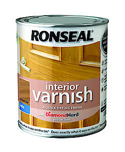 Ronseal Rslingmo250 250Ml Quick Dry Gloss Interior Varnish - Medium Oak