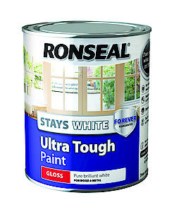 Ronseal Rslswutmp25L Stays Ult/Tough Matt Paint, White, 2.5 Litre