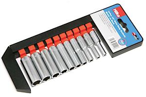 Hilka 03021002 10Pce 1/4-Inch Pro Craft Deep Metric Socket Set