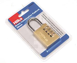 Hilka 70760038 38Mm Brass Combination Padlock