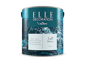 Elle Decoration By Crown 2.5L Flat Matt Emulsion Paint - Light Breeze No 201
