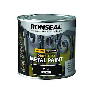 Ronseal Direct To Metal Paint Black Gloss 250Ml