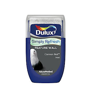 Dulux Simply Refresh Feature Wall Matt Emulsion Paint - Cannon Ball - 30Ml, Tester, 5569255