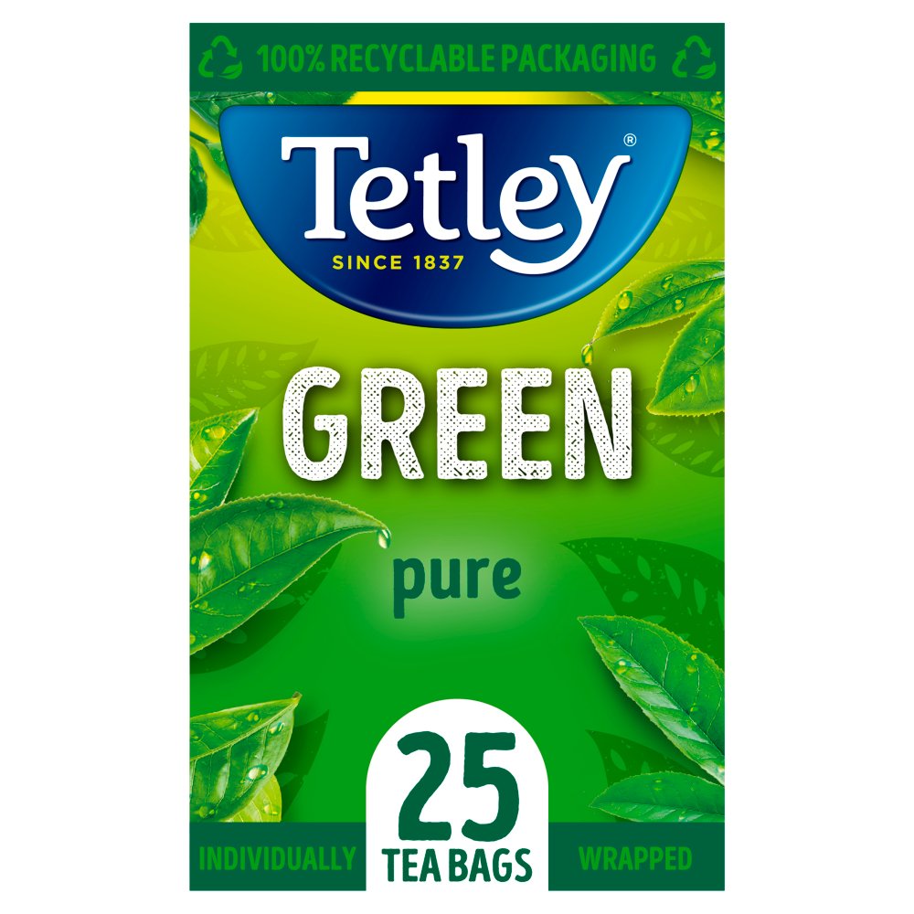 Tetley Pure Green Individually Wrapped Tea Bags 25's - UK BUSINESS SUPPLIES