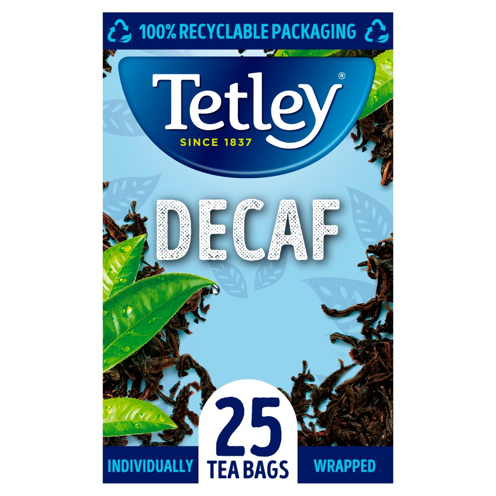 Tetley Decaf Individually Wrapped Enveloped 25's - UK BUSINESS SUPPLIES