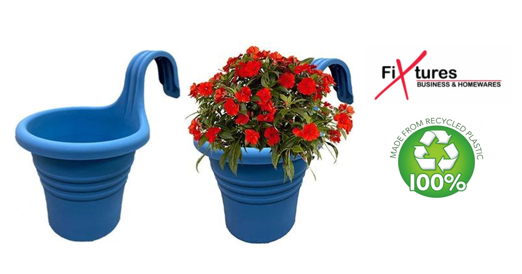 Fixtures(R) Hang Easy Single Blue Eco Planter - UK BUSINESS SUPPLIES