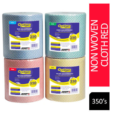 Ramon Hygiene Optima All Purpose, Non Woven Cloth Roll 350 Sheet {Red} - UK BUSINESS SUPPLIES