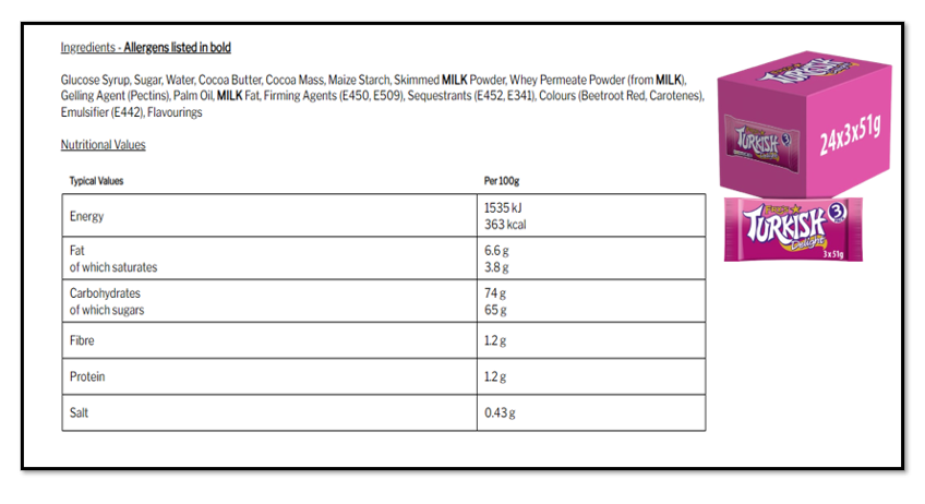 Fry's Turkish Delight | Classic Rose-Flavoured Chocolate Treats with Soft Jelly Centre | 24x3x51g