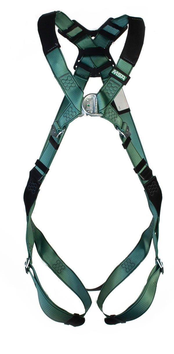 Msa Standard V-Form Back/Chest D-Ring Qwik-Fit Harness Green Standard