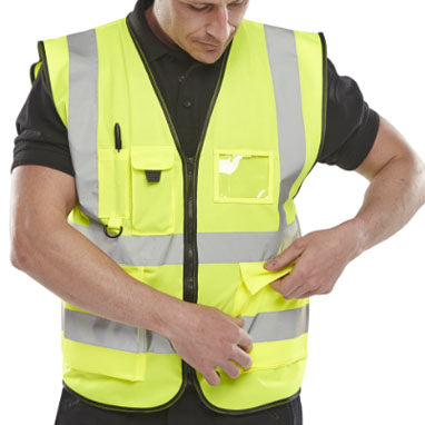 Executive Yellow Hi Vis Vest - UK BUSINESS SUPPLIES