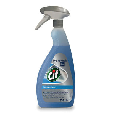 Cif Pro Formula Glass & Multi Surface Cleaner 750ml, Streak free.