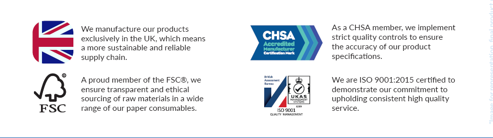 Janit-X 10 Inch Blue Eco 2 Ply Hygiene Couch Roll Made in UK from 100% Recycled paper