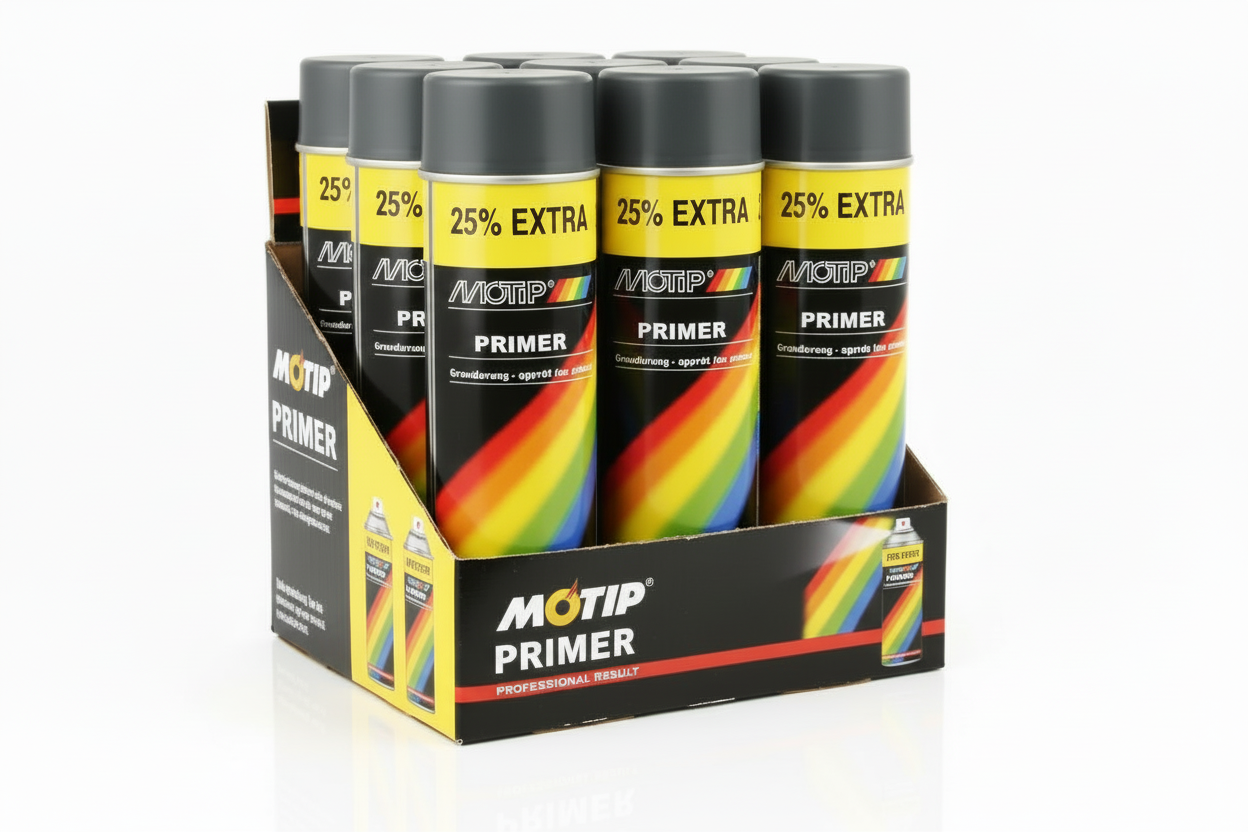 Motip Grey Primer Spray Paint | Fast Drying | 1 x 500ml.