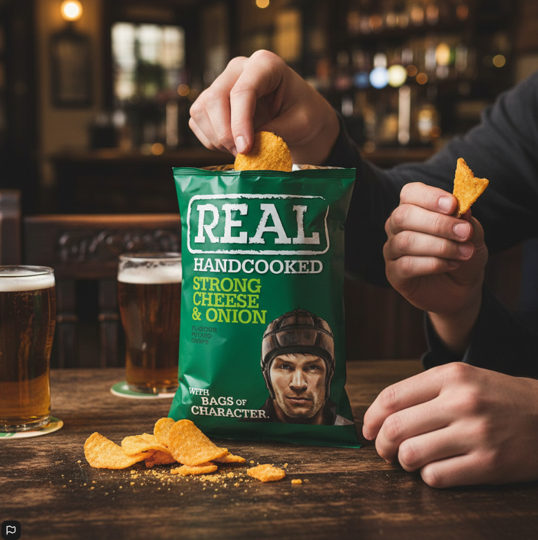 Real Crisps Strong Cheese & Onion 24 x 35g