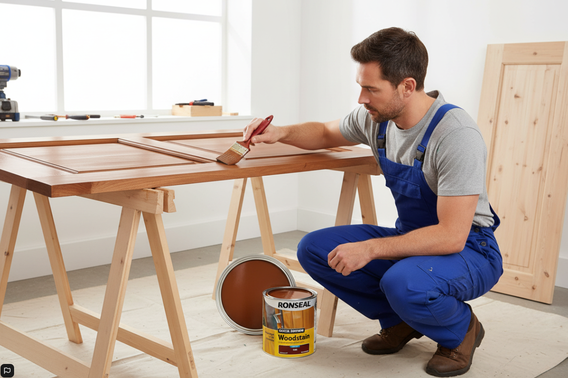 Ronseal Teak Satin Woodstain | Soft or Hard Wood | Quick Drying | 750ml