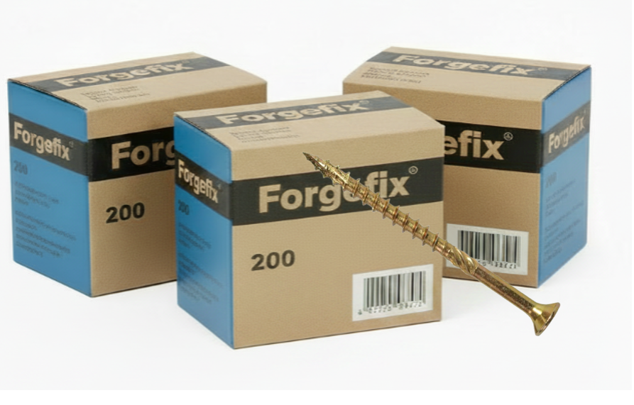 ForgeFix Elite Fast-Start Woodscrews | 4.5 x 30mm | Zinc Yellow | Box 200