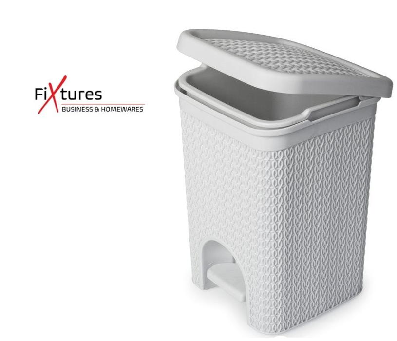 Fixtures Lace Design 5L Pedal Bin White - UK BUSINESS SUPPLIES