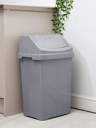 Wham 11755 SWING BIN, SILVER/GREY, 50L - UK BUSINESS SUPPLIES