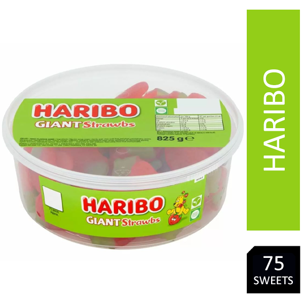 Haribo Giant Strawberries Sweets Tub 100's - UK BUSINESS SUPPLIES