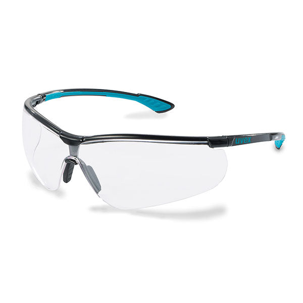 Uvex Sportstyle Blue Frame Safety Glasses Clear Pack 10's
