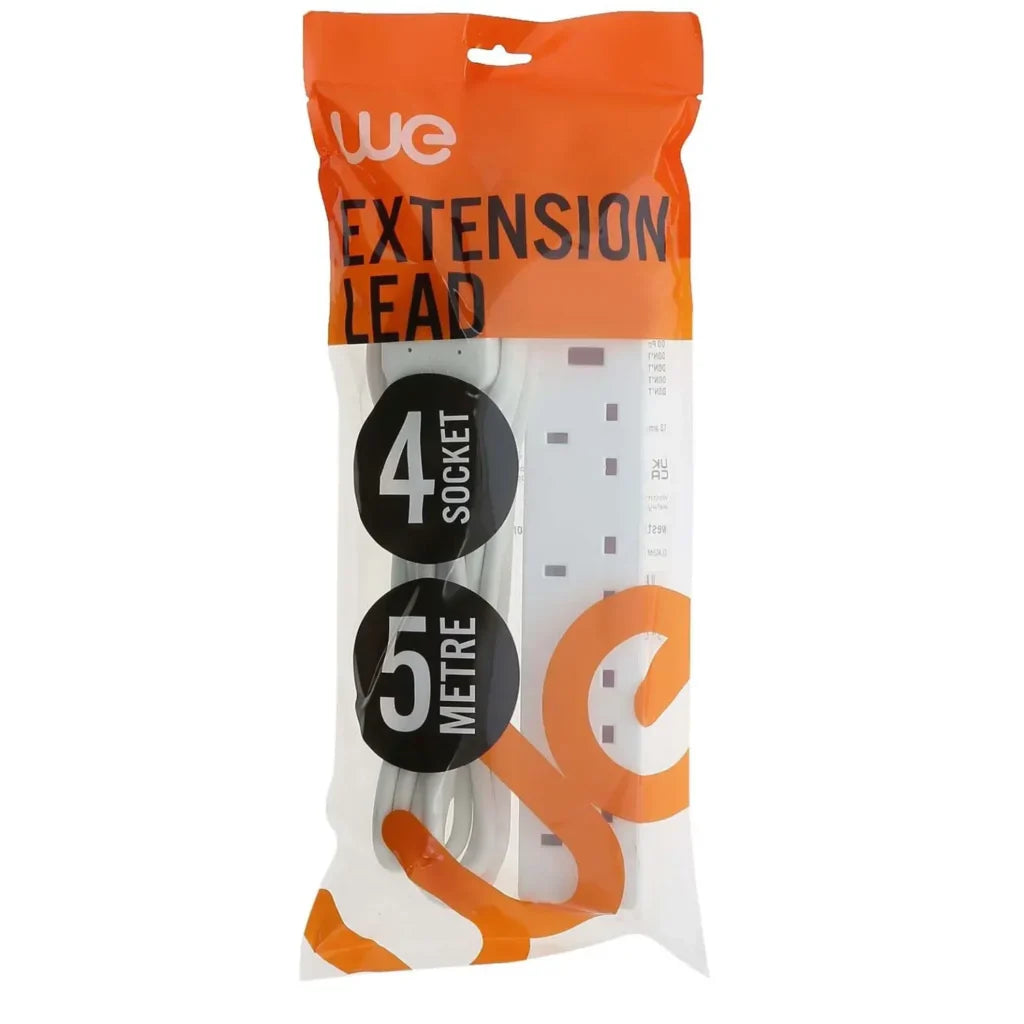 Westminster Electrical 4 Gang 13A Extension Lead | 5 Meter Extra Long Length cable.