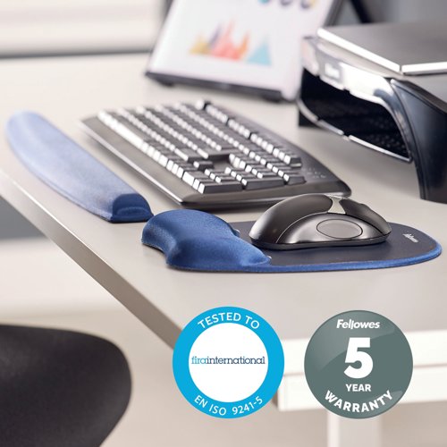 Fellowes Memory Foam Keyboard Wrist Support Sapphire Blue 9178401