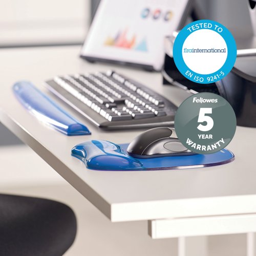 Fellowes Crystals Gel Mouse Pad Blue 9114106