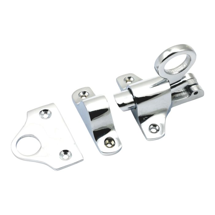 Fanlight Polished Chrome Spring Catch Window Loft Attic Pull Hook Clean Finish